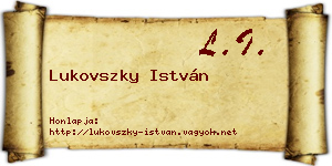 Lukovszky István névjegykártya
